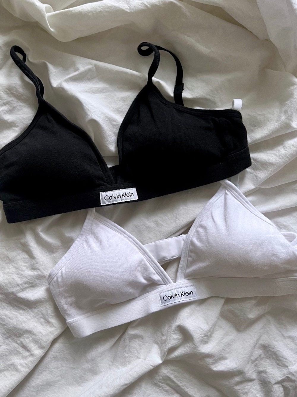 Set of 2 Calvin Klein cotton bralettes - Size M